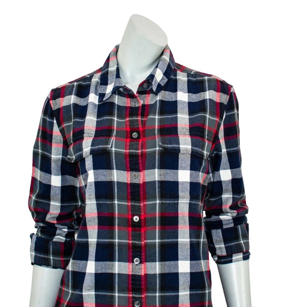 Equipment Femme Button front Flannel Shirt Blue Red Plaid Size XS - Picture 5 of 8